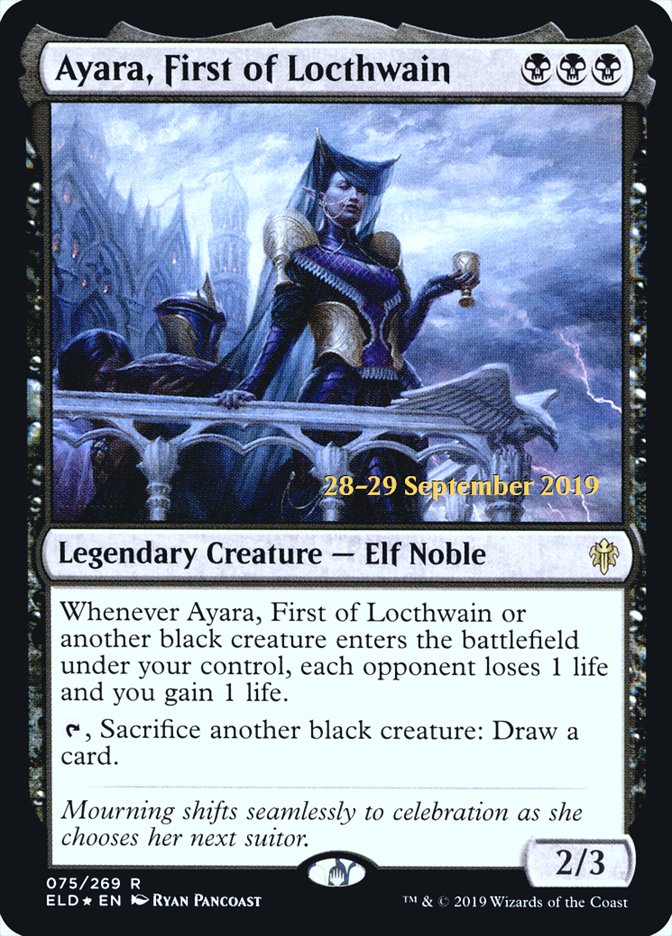Ayara, First of Locthwain [Throne of Eldraine Prerelease Promos] | Good Games Cannington