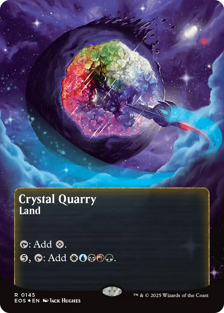 Crystal Quarry (0145) (Borderless) (Galaxy Foil) [Edge of Eternities: Stellar Sights] | Good Games Cannington