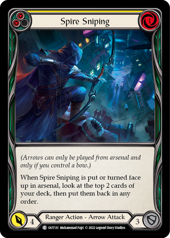 Spire Sniping (Yellow) [OUT131] (Outsiders)  Rainbow Foil | Good Games Cannington