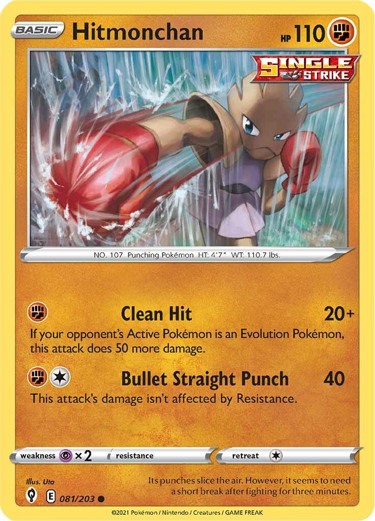 Hitmonchan (081/203) [Sword & Shield: Evolving Skies] | Good Games Cannington