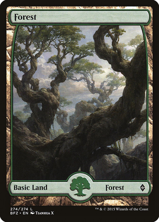 Forest (274) (Full Art) [Battle for Zendikar] | Good Games Cannington