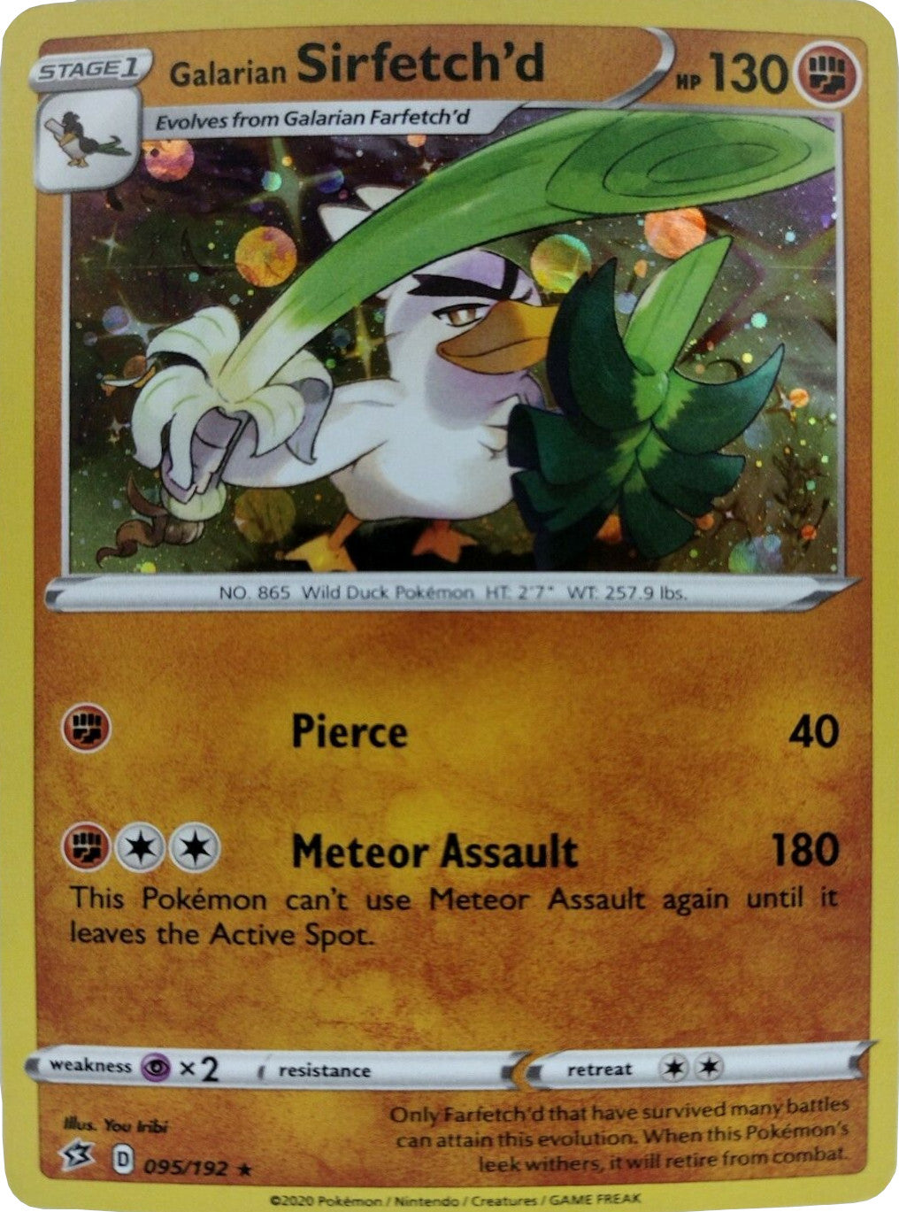 Galarian Sirfetch'd (095/192) (Cosmos Holo) [Sword & Shield: Rebel Clash] | Good Games Cannington