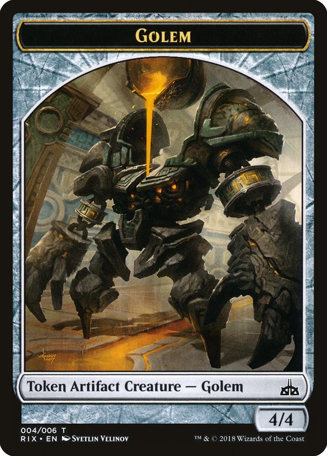 Golem Token [Rivals of Ixalan Tokens] | Good Games Cannington