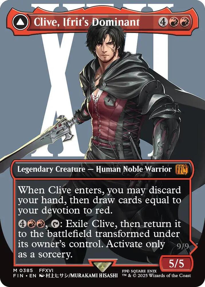 Clive, Ifrit's Dominant // Ifrit, Warden of Inferno 385 (FINAL FANTASY)  - Borderless | Good Games Cannington