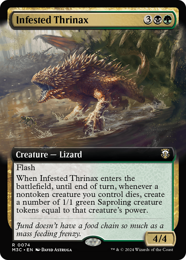 Infested Thrinax (Extended Art) (Ripple Foil) [Modern Horizons 3 Commander] | Good Games Cannington