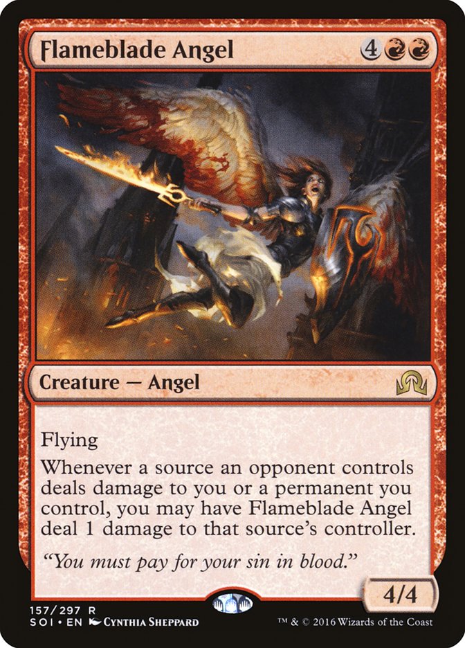 Flameblade Angel 157/297 (Shadows over Innistrad)  | Good Games Cannington