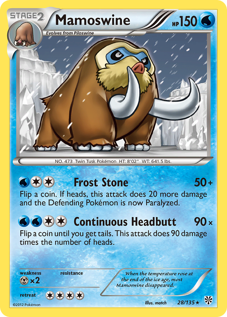 Mamoswine (28/135) [Black & White: Plasma Storm] | Good Games Cannington