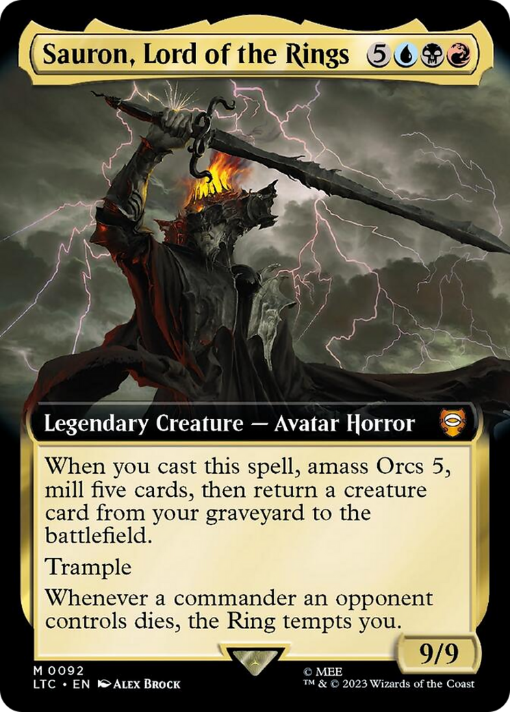 Sauron, Lord of the Rings (Extended Art) [The Lord of the Rings: Tales of Middle-Earth Commander] | Good Games Cannington