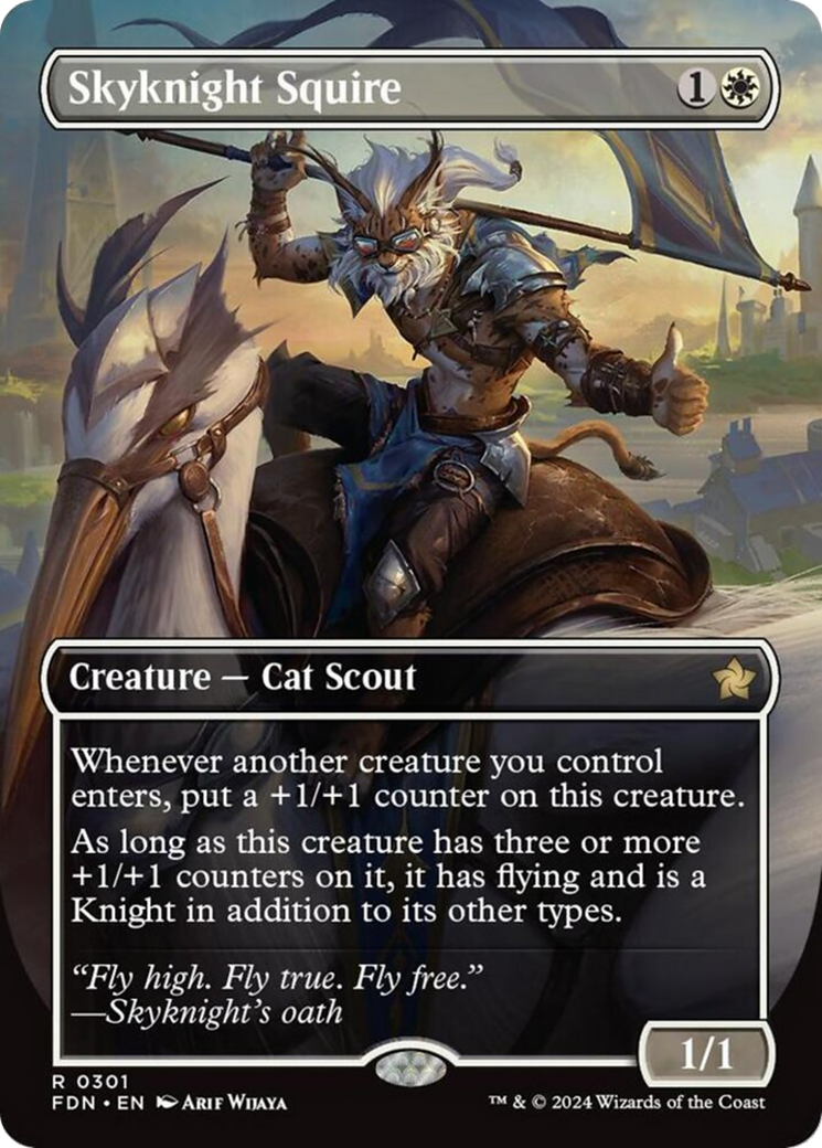 Skyknight Squire (Borderless) [Foundations] | Good Games Cannington