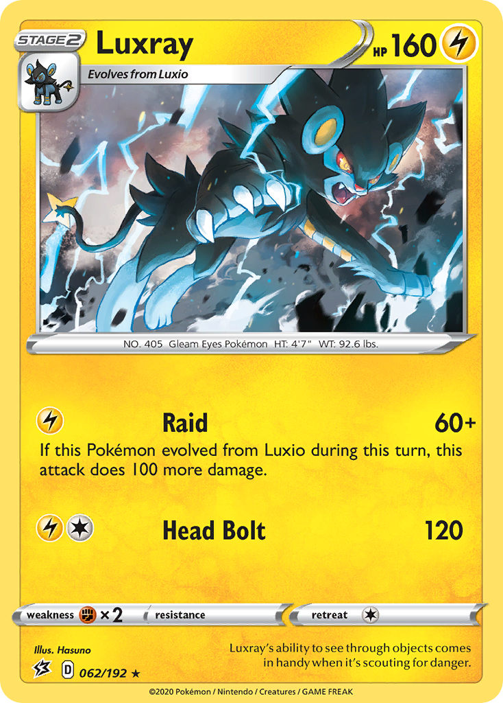 Luxray (062/192) [Sword & Shield: Rebel Clash] | Good Games Cannington