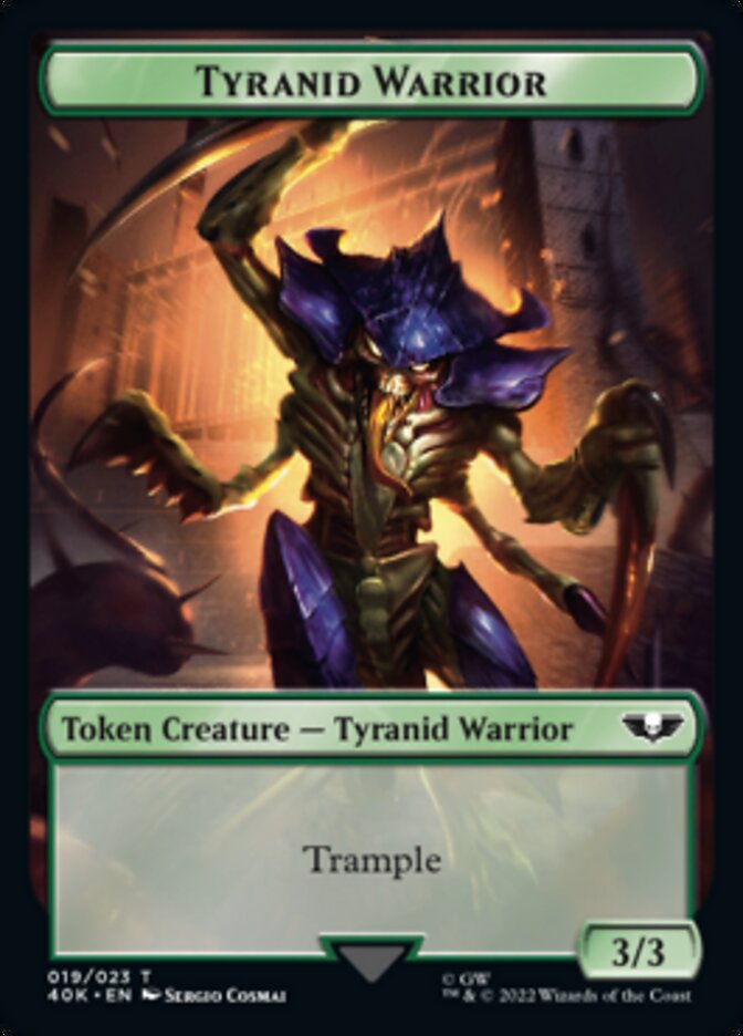 Tyranid (017) // Tyranid Warrior Double-Sided Token (Surge Foil) [Warhammer 40,000 Tokens] | Good Games Cannington