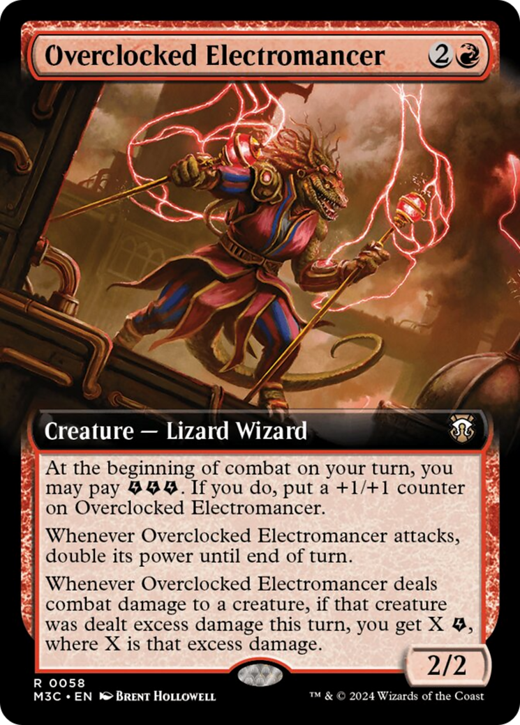 Overclocked Electromancer (Extended Art) (Ripple Foil) [Modern Horizons 3 Commander] | Good Games Cannington