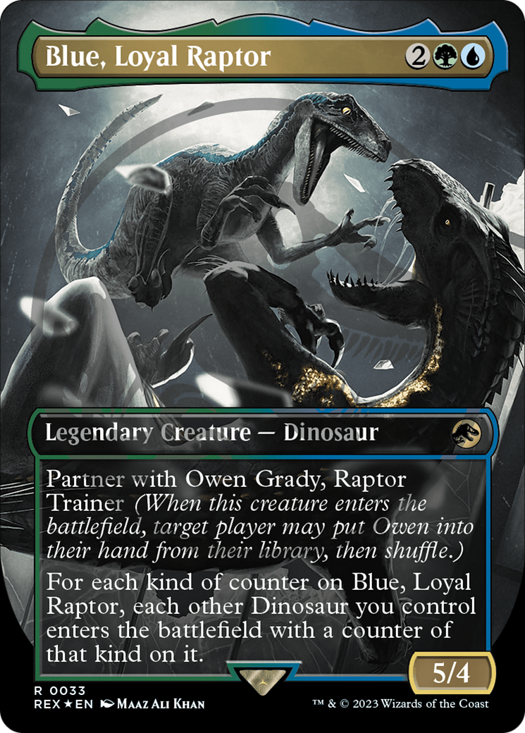 Blue, Loyal Raptor (Emblem) (Borderless) [Jurassic World Collection Tokens] | Good Games Cannington