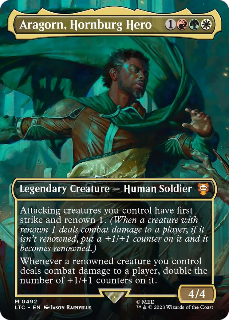 Aragorn, Hornburg Hero (Borderless) [The Lord of the Rings: Tales of Middle-Earth Commander] | Good Games Cannington
