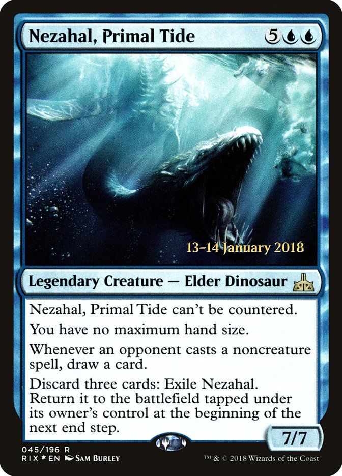 Nezahal, Primal Tide [Rivals of Ixalan Prerelease Promos] | Good Games Cannington