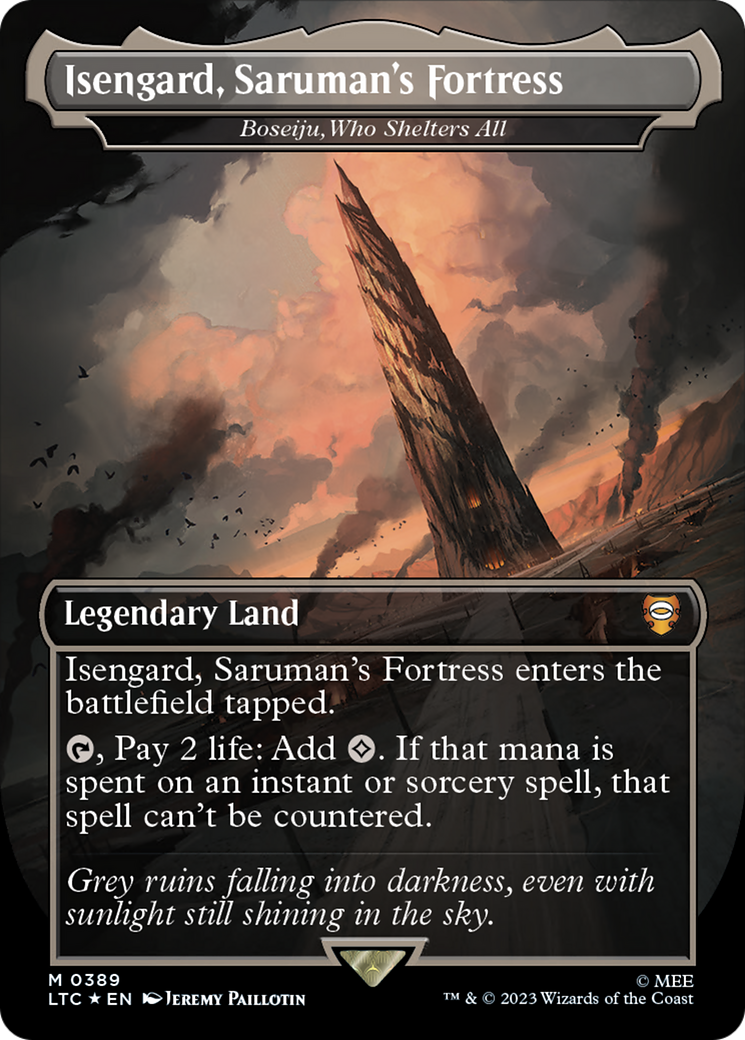 Isengard, Saruman's Fortress - Boseiju, Who Shelters All (Surge Foil Realms and Relics) [The Lord of the Rings: Tales of Middle-Earth Commander] | Good Games Cannington