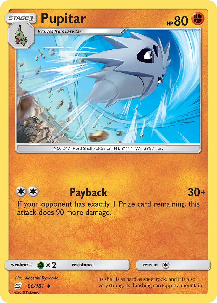 Pupitar (80/181) [Sun & Moon: Team Up] | Good Games Cannington