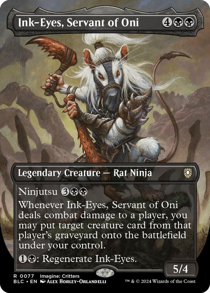 Ink-Eyes, Servant of Oni 77 (Commander: Bloomburrow)  - Borderless Foil | Good Games Cannington