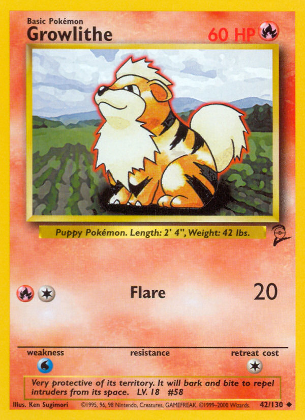 Growlithe (42/130) [Base Set 2] | Good Games Cannington