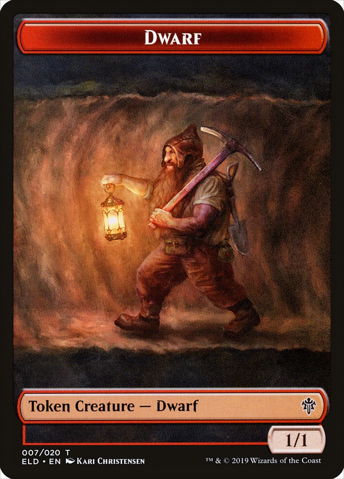 Dwarf Token [Throne of Eldraine Tokens] | Good Games Cannington