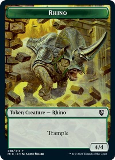 Rhino // Wolf Double-Sided Token [Innistrad: Midnight Hunt Commander Tokens] | Good Games Cannington