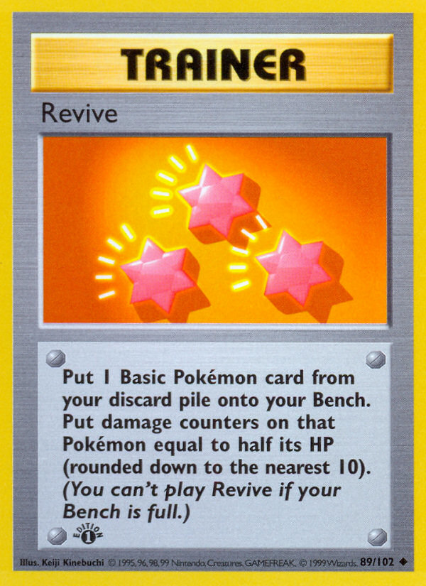 Revive (89/102) (Shadowless) [Base Set 1st Edition] | Good Games Cannington