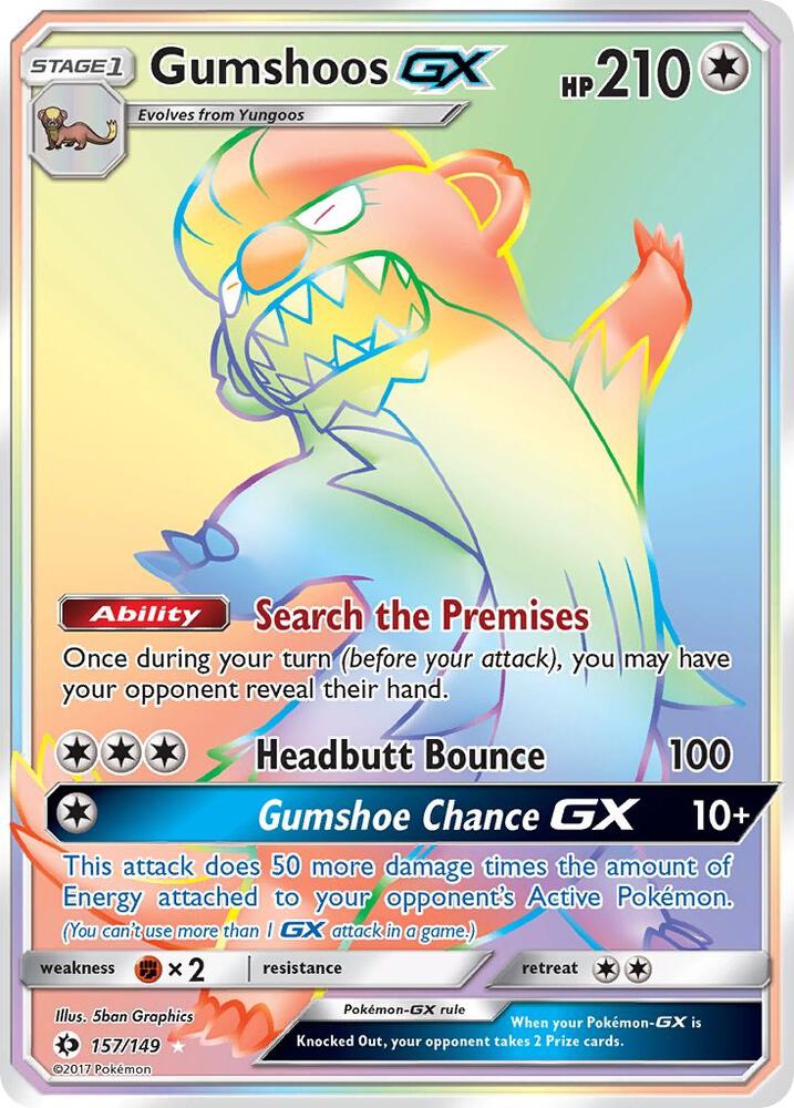 Gumshoos GX Secret 157/149 (SM Base Set)  - Holofoil | Good Games Cannington