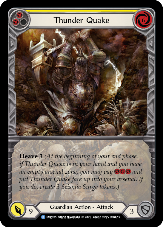Thunder Quake (Yellow) [EVR025] (Everfest)  1st Edition Extended Art Rainbow Foil | Good Games Cannington