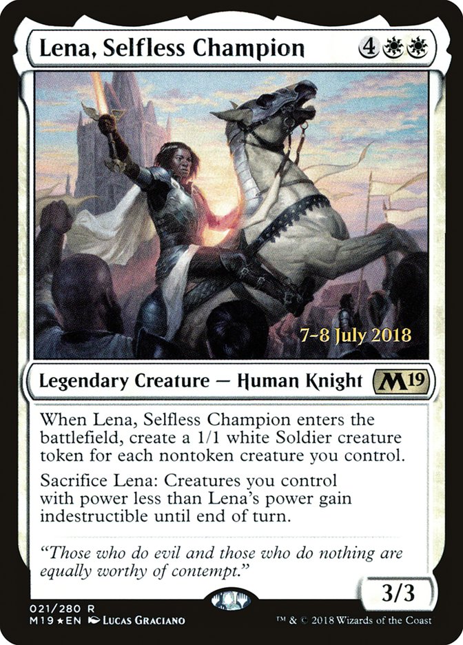 Lena, Selfless Champion [Core Set 2019 Prerelease Promos] | Good Games Cannington