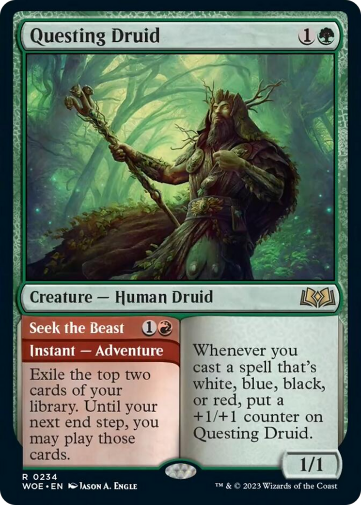 Questing Druid // Seek the Beast [Wilds of Eldraine] | Good Games Cannington