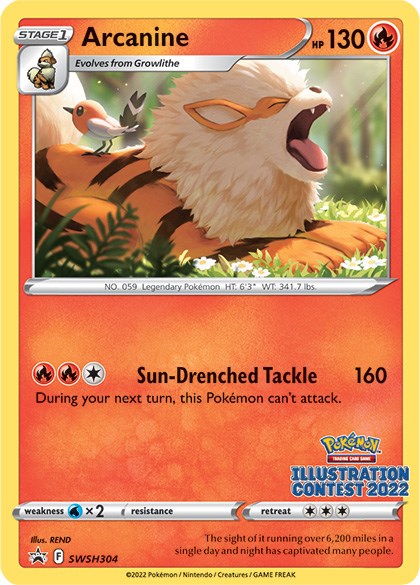 Arcanine (SWSH304) (Illustration Contest 2022) [Sword & Shield: Black Star Promos] | Good Games Cannington