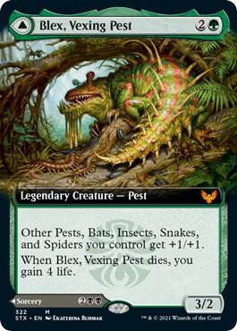 Blex Vexing Pest Extended Art 322 (Strixhaven: School of Mages)  - Foil | Good Games Cannington
