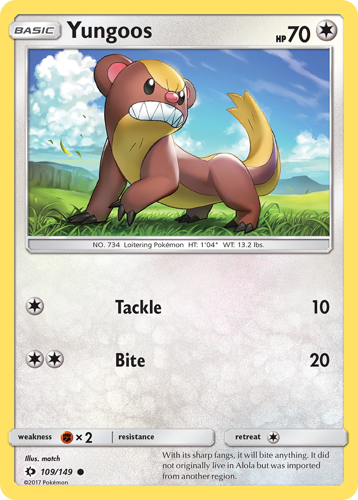 Yungoos (109/149) [Sun & Moon: Base Set] | Good Games Cannington