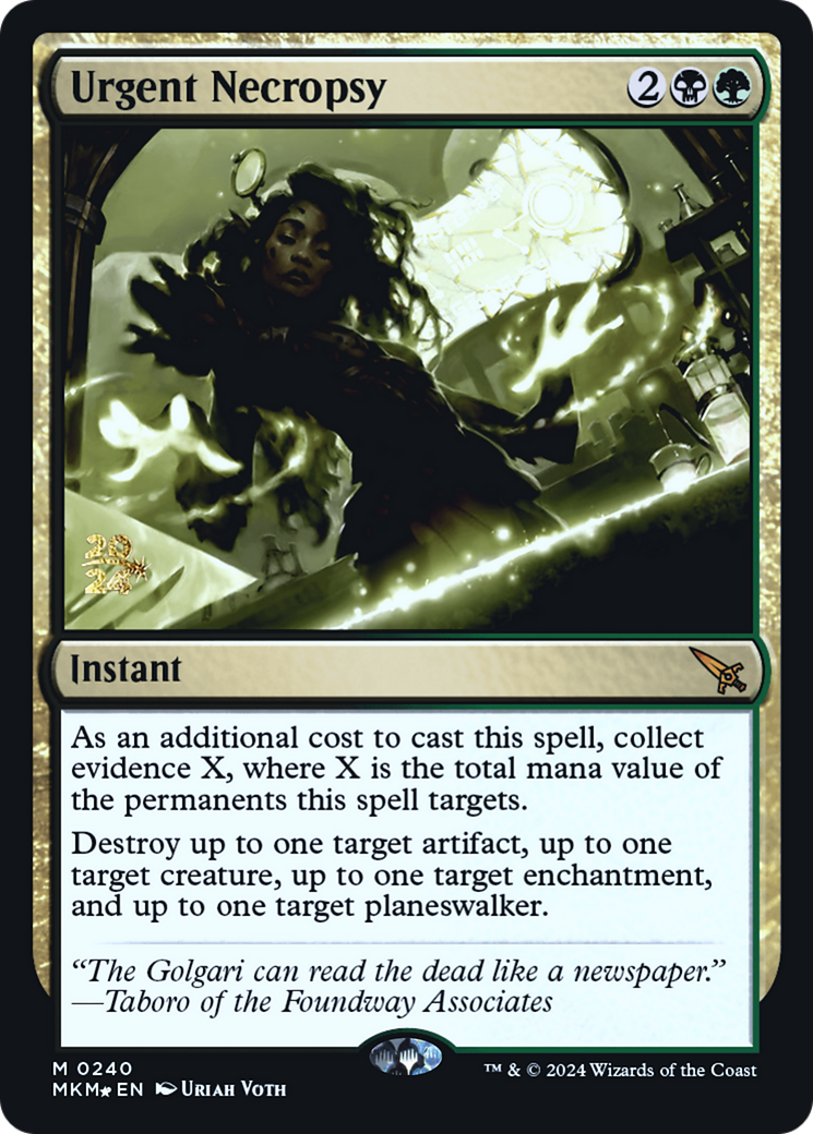 Urgent Necropsy [Murders at Karlov Manor Prerelease Promos] | Good Games Cannington