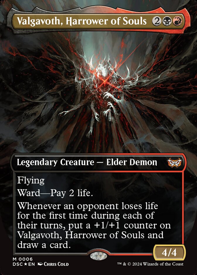 Valgavoth, Harrower of Souls 6 (Commander: Duskmourn: House of Horror)  - Borderless Foil | Good Games Cannington