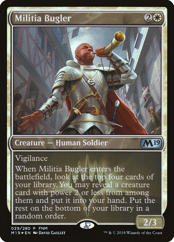 Militia Bugler (FNM) [Core Set 2019 Promos] | Good Games Cannington