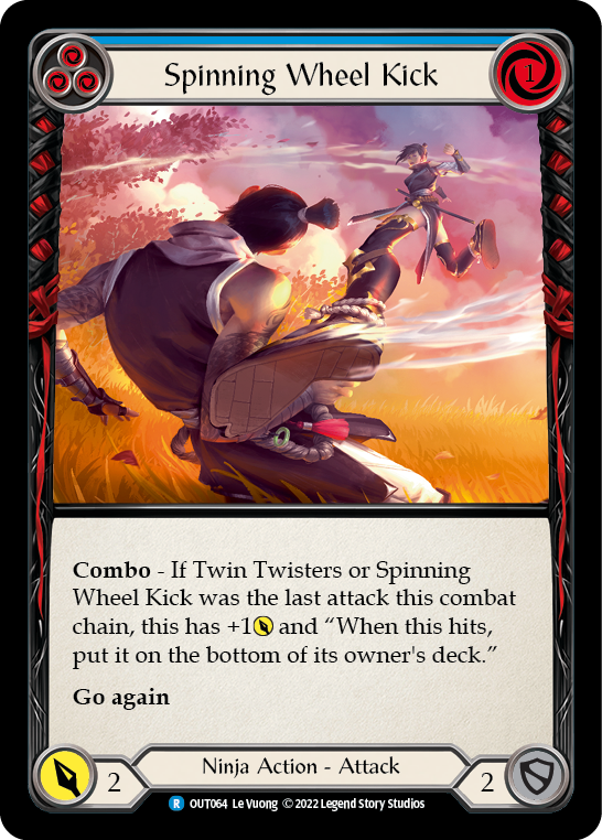 Spinning Wheel Kick (Blue) [OUT064] (Outsiders)  Rainbow Foil | Good Games Cannington