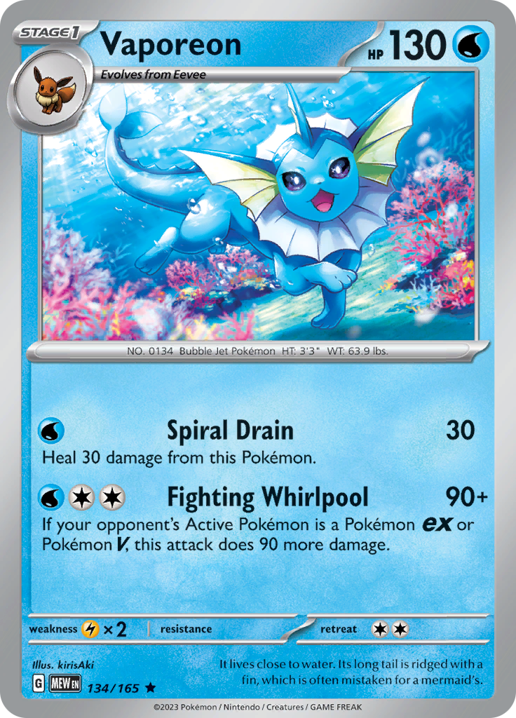 Vaporeon (134/165) [Scarlet & Violet 151] | Good Games Cannington