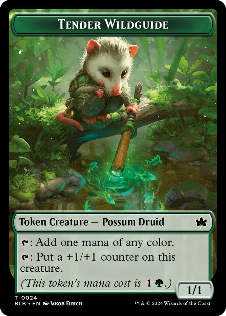 Fish // Tender Wildguide Double-Sided Token [Bloomburrow Tokens] | Good Games Cannington