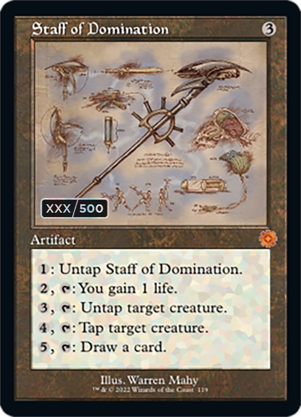 Staff of Domination (Retro Schematic) (Serialized) [The Brothers' War Retro Artifacts] | Good Games Cannington