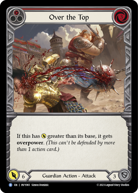 Over the Top (Red) [HVY065] (Heavy Hitters)  Rainbow Foil | Good Games Cannington