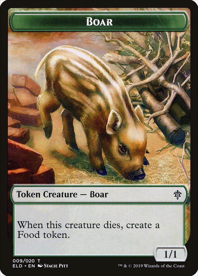 Boar Token [Throne of Eldraine Tokens] | Good Games Cannington