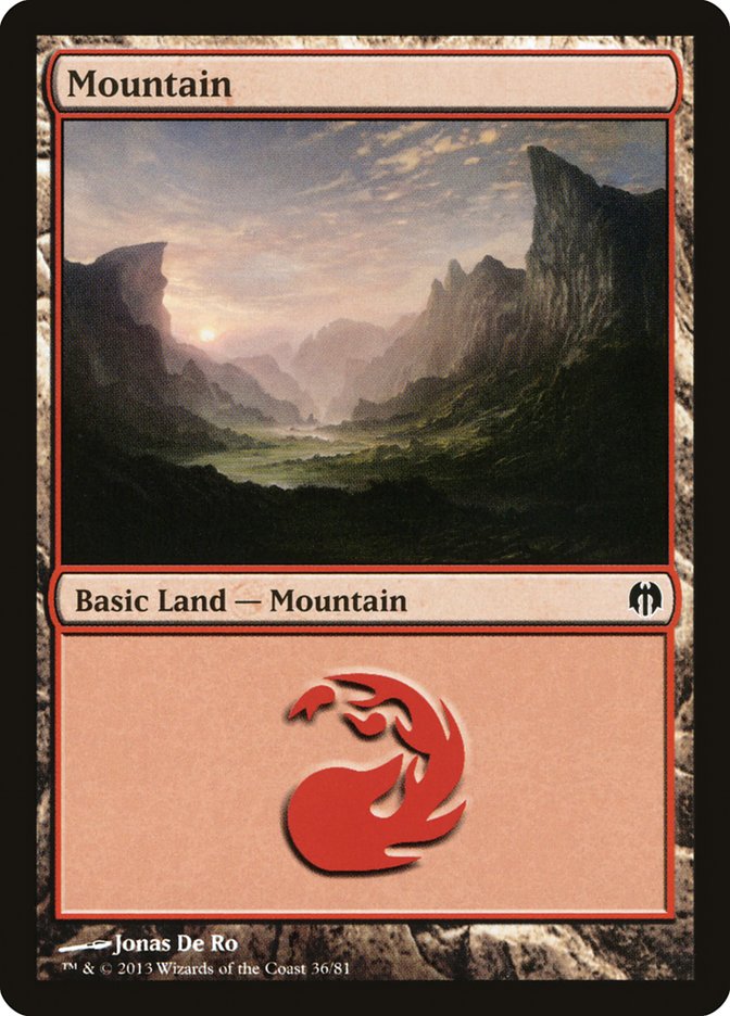 Mountain (36) [Duel Decks: Heroes vs. Monsters] | Good Games Cannington