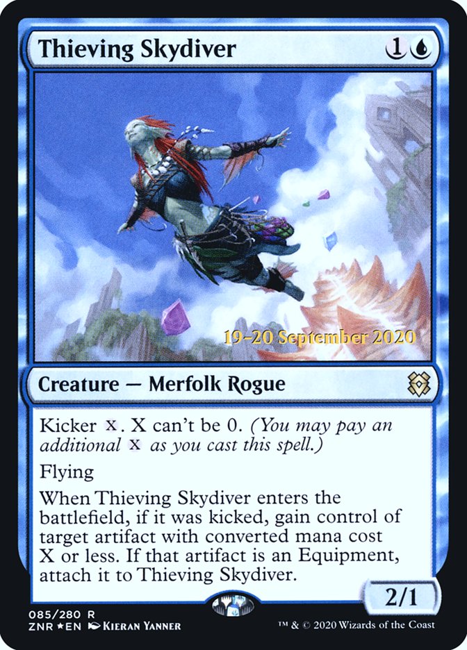 Thieving Skydiver [Zendikar Rising Prerelease Promos] | Good Games Cannington