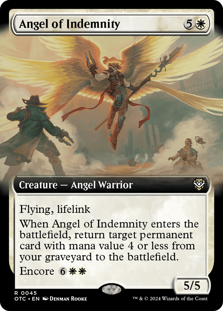 Angel of Indemnity (Extended Art) [Outlaws of Thunder Junction Commander] | Good Games Cannington