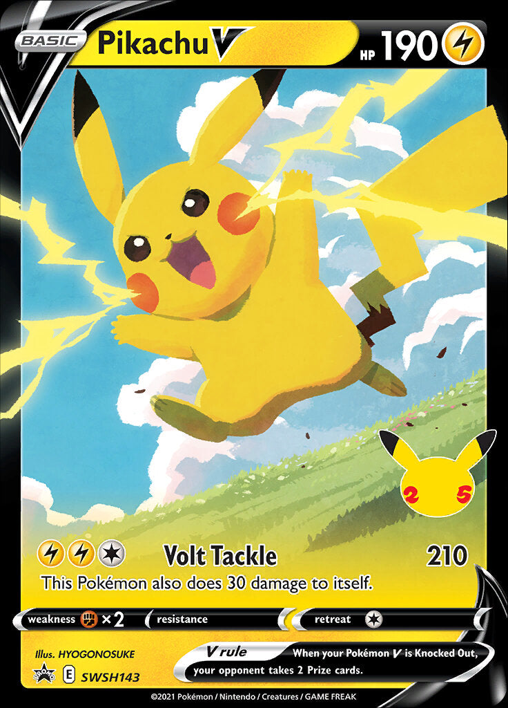 Pikachu V (SWSH143) (Celebrations) [Sword & Shield: Black Star Promos] | Good Games Cannington