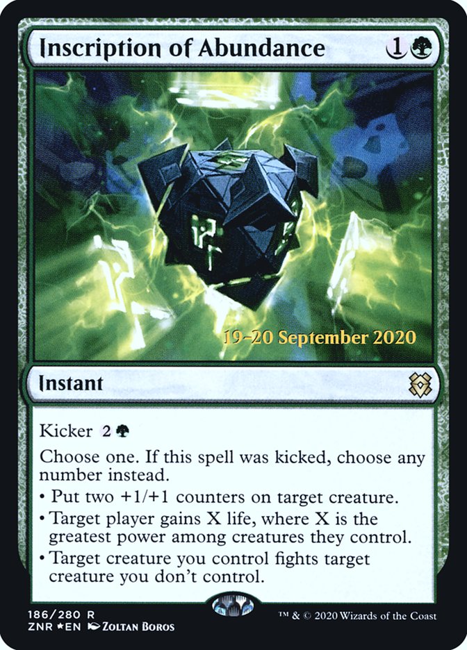 Inscription of Abundance [Zendikar Rising Prerelease Promos] | Good Games Cannington