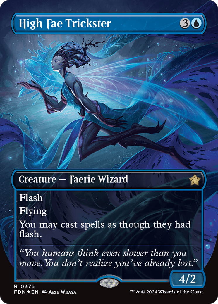 High Fae Trickster (Borderless) (Mana Foil) [Foundations] | Good Games Cannington