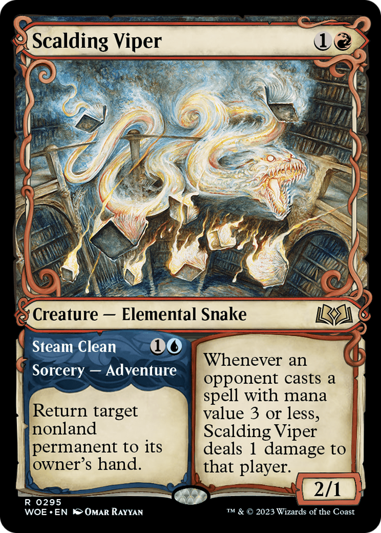 Scalding Viper // Steam Clean (Showcase) [Wilds of Eldraine] | Good Games Cannington