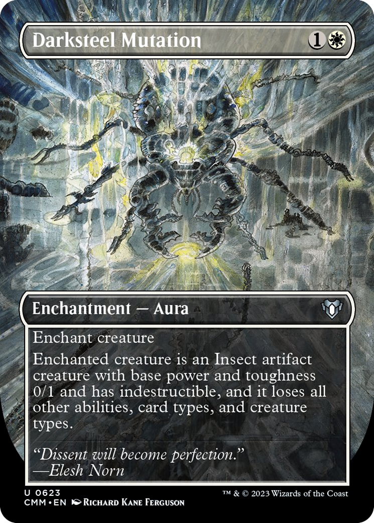 Darksteel Mutation (Borderless Alternate Art) [Commander Masters] | Good Games Cannington